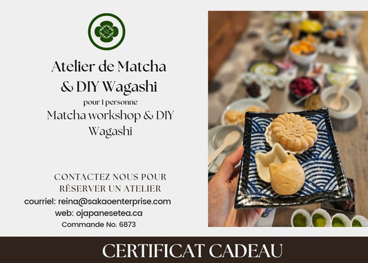 Certificat cadeau – Atelier de Matcha & DIY Wagashi